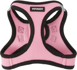 Best Pet Supplies Voyager Black Trim Mesh Dog Harness, Pink, Small