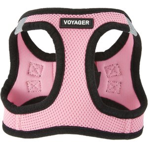 Best Pet Supplies Voyager Black Trim Mesh Dog Harness, Pink, X-Small