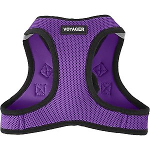 Best Pet Supplies Voyager Black Trim Mesh Dog Harness, Purple, Large