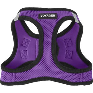 Best Pet Supplies Voyager Black Trim Mesh Dog Harness, Purple, Medium