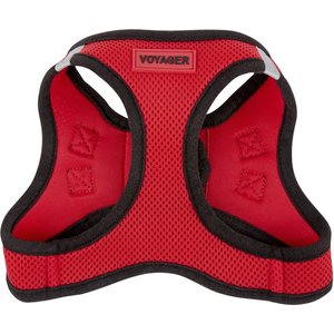 Best Pet Supplies Voyager Black Trim Mesh Dog Harness, Red, Medium