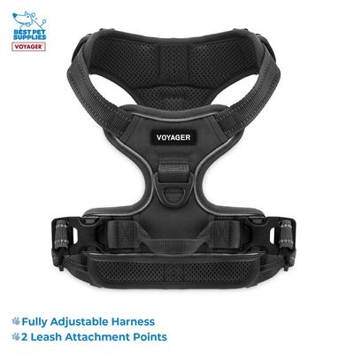 Show full view: Best Pet Supplies Voyager Dual Attachment Outdoor Dog Harness & Leash Bundle, Black, X-Small slide 2 of 7