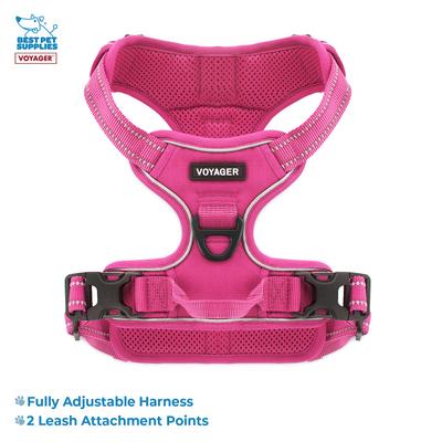 Show full view: Best Pet Supplies Voyager Dual Attachment Outdoor Dog Harness & Leash Bundle, Fuchsia, Medium slide 2 of 7