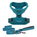 Best Pet Supplies Voyager Dual Attachment Outdoor Dog Harness & Leash Bundle, Turquoise, Medium