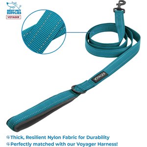 Best Pet Supplies Voyager Dual Attachment Outdoor Dog Harness & Leash Bundle, Turquoise, X-Small