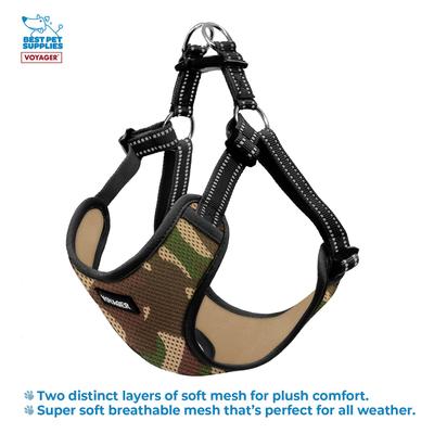 Show full view: Best Pet Supplies Voyager Fully Adjustable Step-in Mesh Dog Harness, Army Base, Small slide 2 of 5