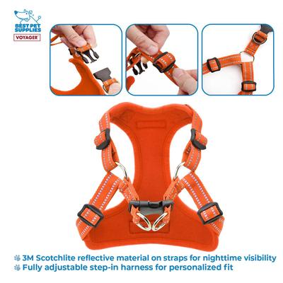 Show full view: Best Pet Supplies Voyager Fully Adjustable Step-in Mesh Dog Harness, Orange, Large slide 3 of 5