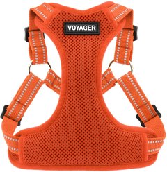 Best Pet Supplies Voyager Fully Adjustable Step-in Mesh Dog Harness, Orange, Medium