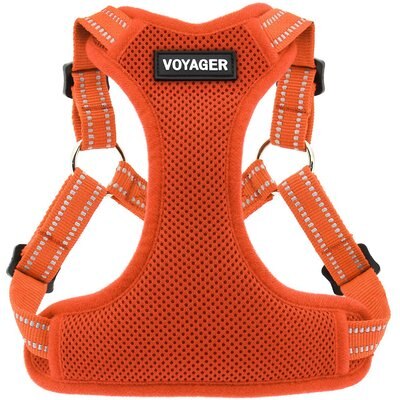 Best Pet Supplies Best Pet Supplies Voyager Fully Adjustable Step-in Mesh Dog Harness, Orange, Medium