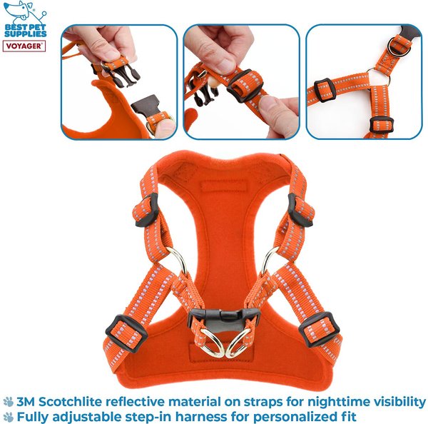 Show full view: Best Pet Supplies Voyager Fully Adjustable Step-in Mesh Dog Harness, Orange, Small slide 3 of 5