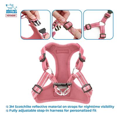 Show full view: Best Pet Supplies Voyager Fully Adjustable Step-in Mesh Dog Harness, Pink, X-Large slide 3 of 5