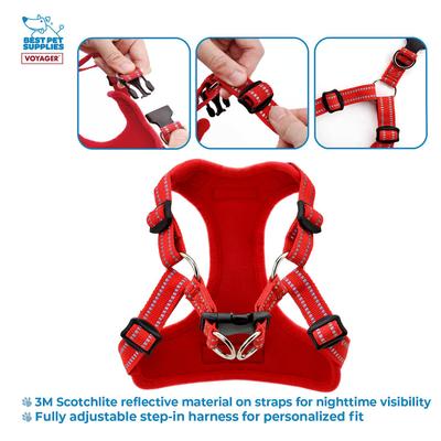 Show full view: Best Pet Supplies Voyager Fully Adjustable Step-in Mesh Dog Harness, Red, X-Large slide 3 of 5
