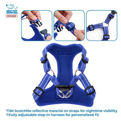 Show full view: Best Pet Supplies Voyager Fully Adjustable Step-in Mesh Dog Harness, Royal Blue, X-Small slide 3 of 5