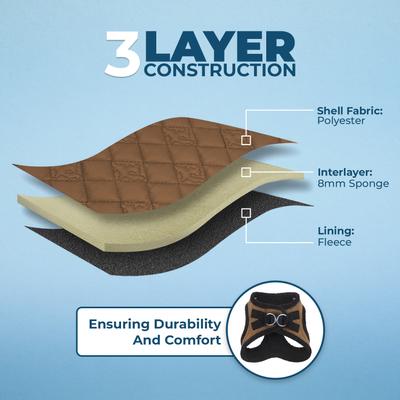 Show full view: Best Pet Supplies Voyager Padded Fleece Dog Harness, Beige, X-Small slide 5 of 12