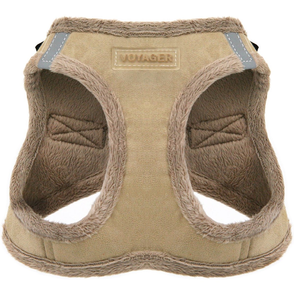 Best Pet Supplies Voyager Plush Suede Dog Harness, Latte, Medium