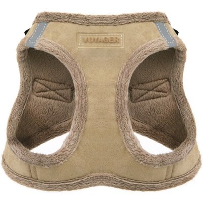 Best Pet Supplies Best Pet Supplies Voyager Plush Suede Dog Harness, Latte, Medium