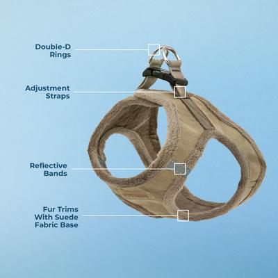 Show full view: Best Pet Supplies Voyager Plush Suede Dog Harness, Latte, Medium slide 4 of 11