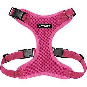 Best Pet Supplies Voyager Step-in Lock Dog Harness, Fuchsia with Matching Trim, Large