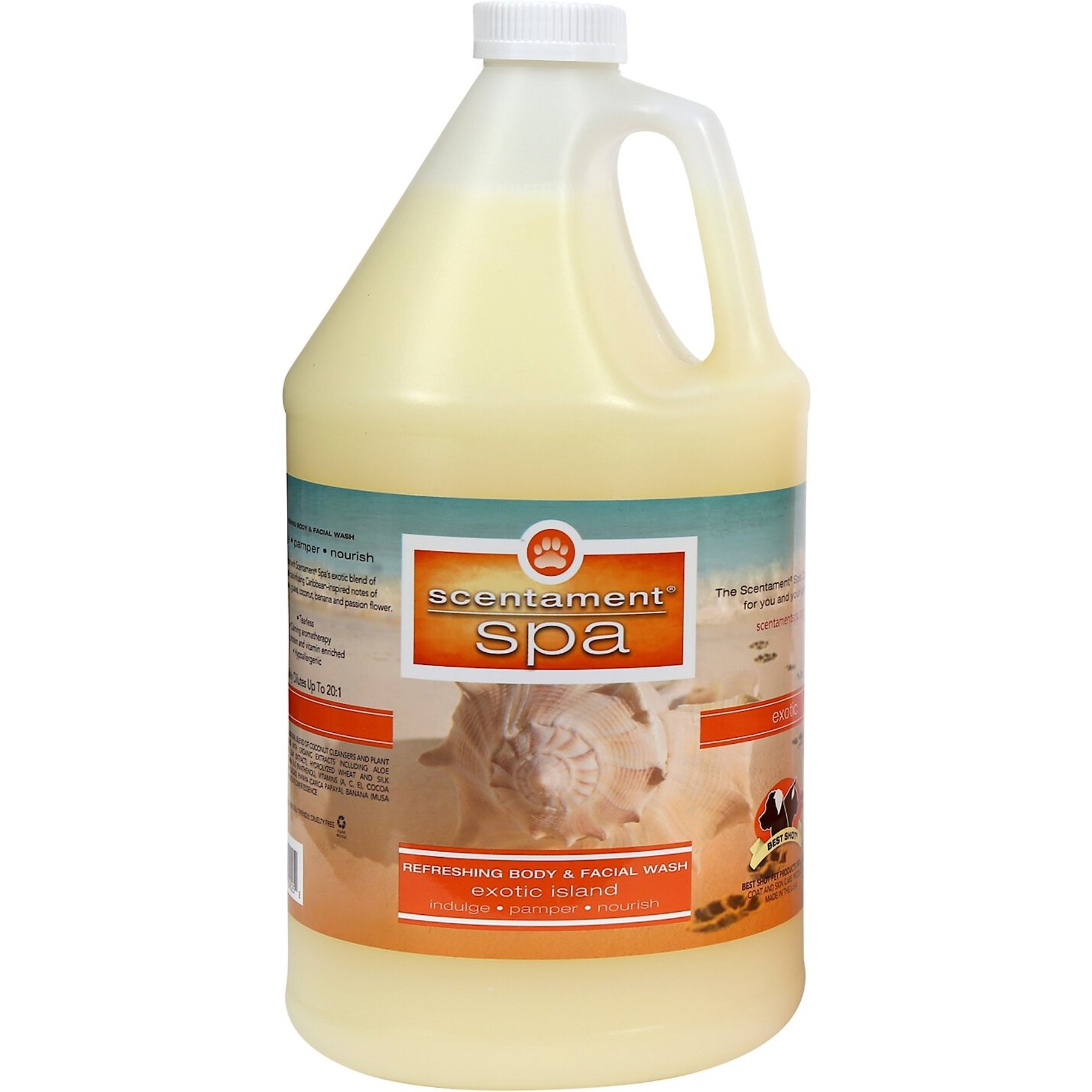 Best Shot Scentament Spa Exotic Island Facial & Body Dog & Cat Wash, 1-gal bottle