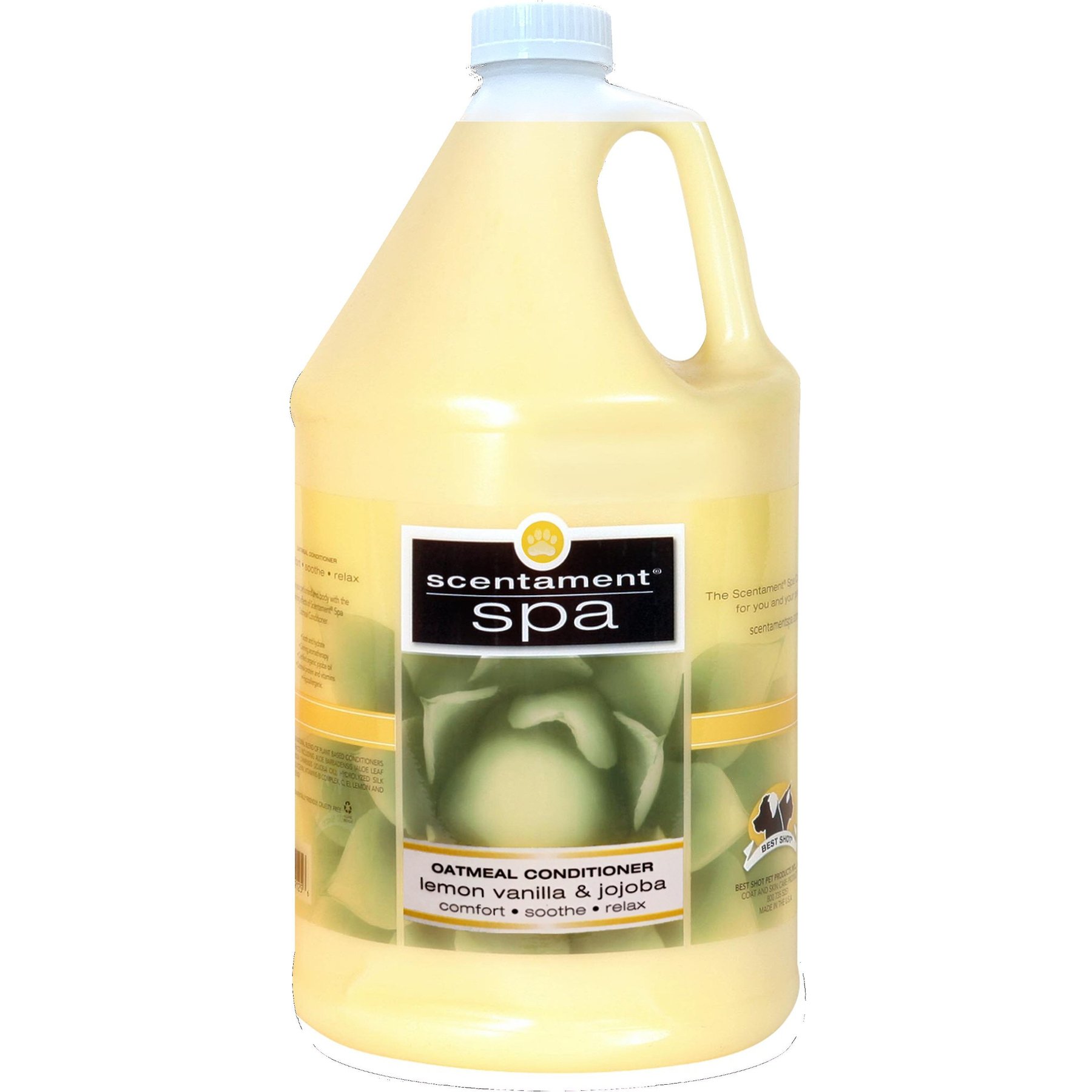 Best Shot Scentament Spa Oatmeal Lemon Vanilla & Jojoba Dog & Cat Conditioner, 1-gal bottle