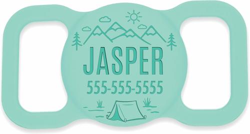 Show full view: Besties Adventure Dog AirTag Holder, Aqua slide 1 of 8