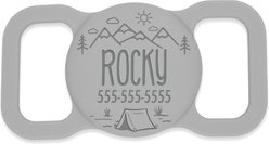 Besties Adventure Dog AirTag Holder, Grey