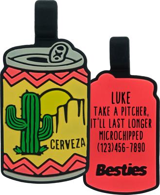 Show full view: Besties Beer Silicone Jingle-Free Silicone Dog ID Tag slide 1 of 6