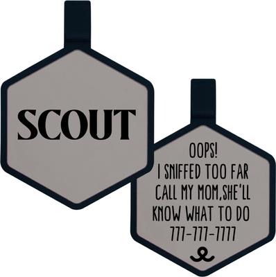 Show full view: Besties Jingle-Free Silicone Dog ID Tag, Grey slide 1 of 8