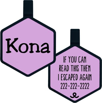 Show full view: Besties Jingle-Free Silicone Dog ID Tag, Lavender slide 1 of 9