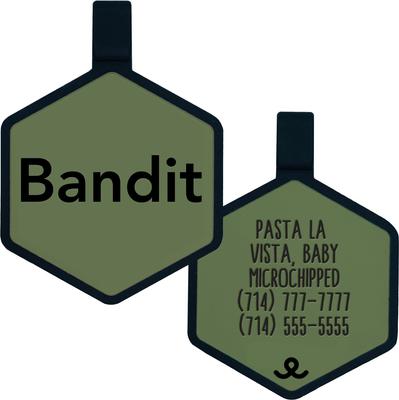 Show full view: Besties Jingle-Free Silicone Dog ID Tag, Sage slide 1 of 8