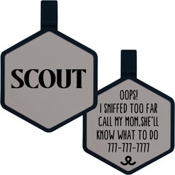 Besties Mini Jingle-Free Silicone Cat & Dog ID Tag, Grey