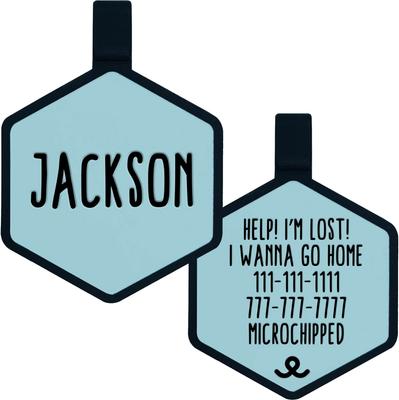 Show full view: Besties Mini Jingle-Free Silicone Cat & Dog ID Tag, Sky Blue slide 1 of 9