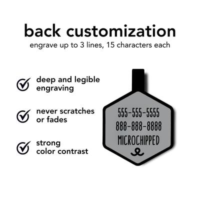 Show full view: Besties Mini Jingle-Free Silicone Cat & Dog ID Tag, Turquoise slide 3 of 9