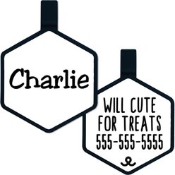 Besties Mini Jingle-Free Silicone Cat & Dog ID Tag, White