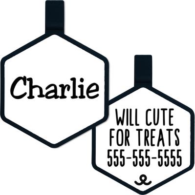 Show full view: Besties Mini Jingle-Free Silicone Cat & Dog ID Tag, White slide 1 of 9