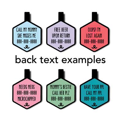 Show full view: Besties Mini Wildflowers Design Jingle-Free Silicone Cat & Dog ID Tag, Sky Blue slide 6 of 10