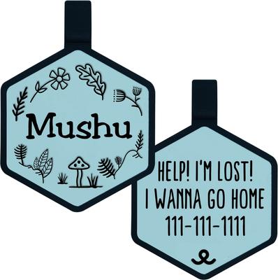 Show full view: Besties Mini Woodland Design Jingle-Free Silicone Cat & Dog ID Tag, Sky Blue slide 1 of 11