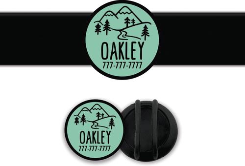 Show full view: Besties Mountain Adventure Design Slide-On Jingle-Free Silicone Cat & Dog ID Tag with AirTag Holder, Aqua slide 1 of 8