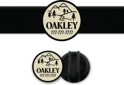 Besties Mountain Adventure Design Slide-On Jingle-Free Silicone Cat & Dog ID Tag with AirTag Holder, Cream