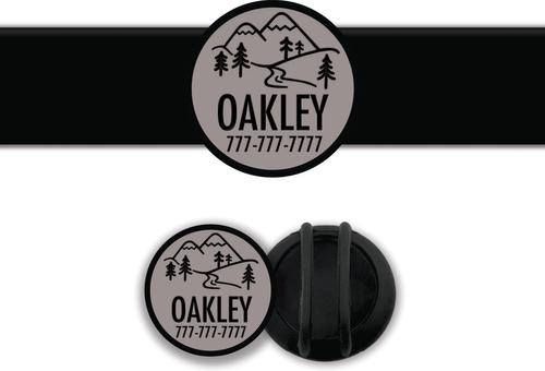 Show full view: Besties Mountain Adventure Design Slide-On Jingle-Free Silicone Cat & Dog ID Tag with AirTag Holder, Grey slide 1 of 8