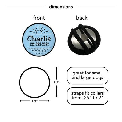 Show full view: Besties Mountain Adventure Design Slide-On Jingle-Free Silicone Cat & Dog ID Tag with AirTag Holder, Grey slide 7 of 8