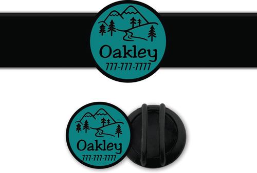 Show full view: Besties Mountain Adventure Design Slide-On Jingle-Free Silicone Cat & Dog ID Tag with AirTag Holder, Turquoise slide 1 of 8