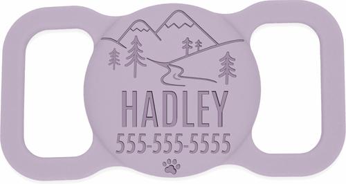 Show full view: Besties Mountain Design Silicone Customized Cat & Dog Collar AirTag Holder, Lilac slide 1 of 5