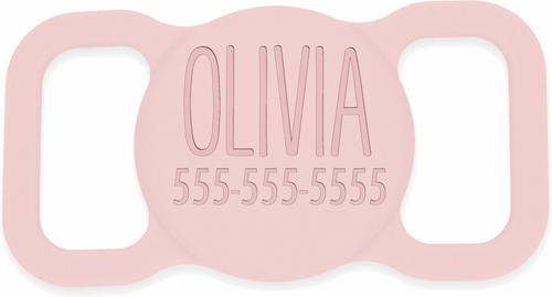 Show full view: Besties Name Only Dog AirTag Holder, Blush Pink slide 1 of 6