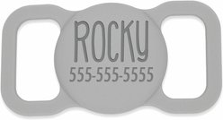 Besties Name Only Dog AirTag Holder, Grey