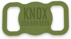 Besties Name Only Dog AirTag Holder, Olive