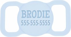 Besties Name Only Dog AirTag Holder, Sky Blue