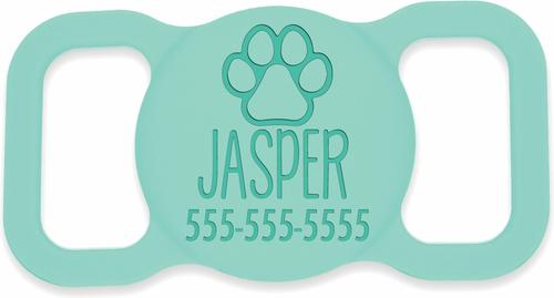 Show full view: Besties Paw Dog AirTag Holder, Aqua slide 1 of 8