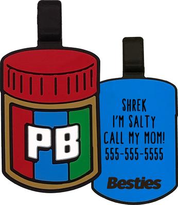Show full view: Besties Peanut Butter Jingle-Free Silicone Dog ID Tag slide 1 of 7