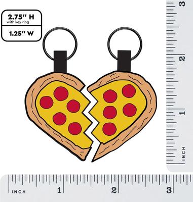 Show full view: Besties Pizza Heart Best Friends Set of 2 Jingle-Free Silicone Cat & Dog ID Tags slide 6 of 6